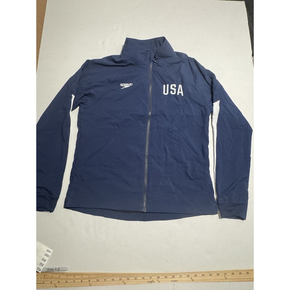 Speedo Team USA Unisex Blue & White‎ Full Zip Jacket, Medium #1022